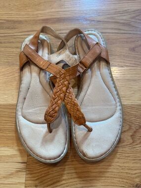 Born Braided Toe-Post Sandals in Tan Brown